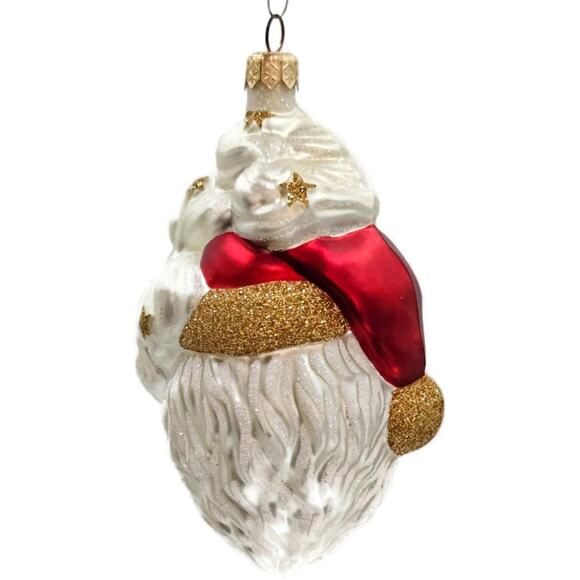 Patricia Breen Merry Olde Elfe Red Gold Trim Stars Santa Christmas Ornament - Picture 6 of 11